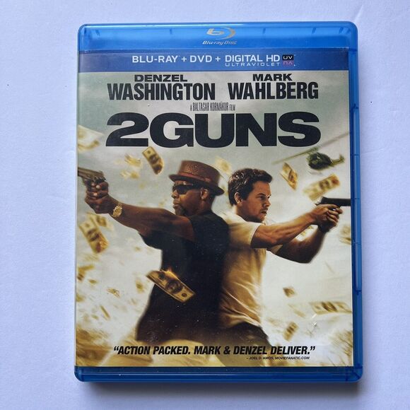 2 Guns Blu Ray Movie Denzel Washington and Mark Wahlberg Action Adventure - Picture 1 of 6